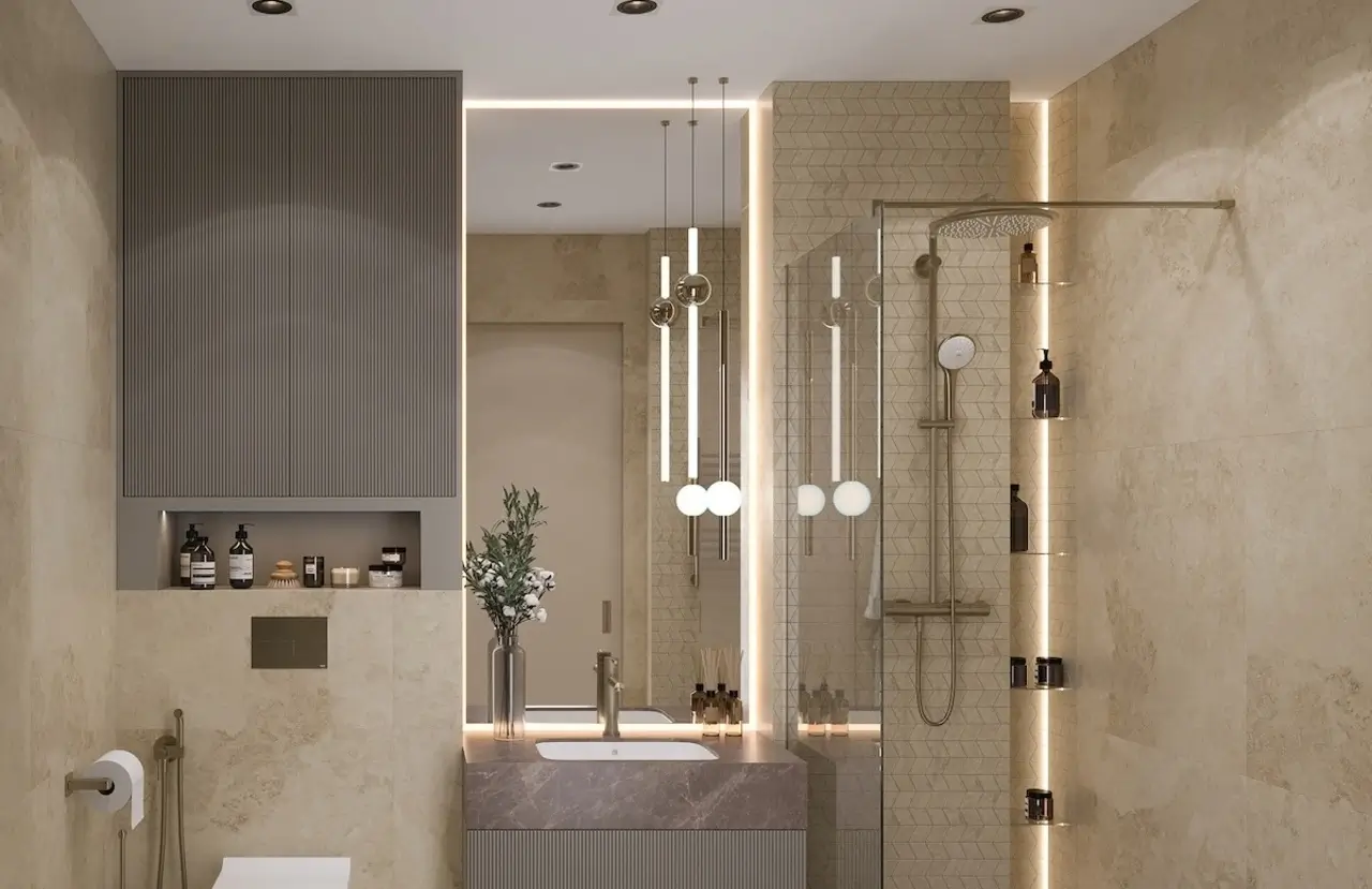 Дизайн ванной плитка - фото