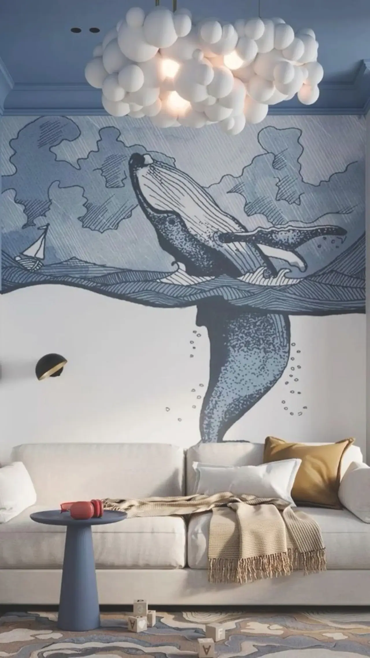 Обои с рисунком в детской комнате