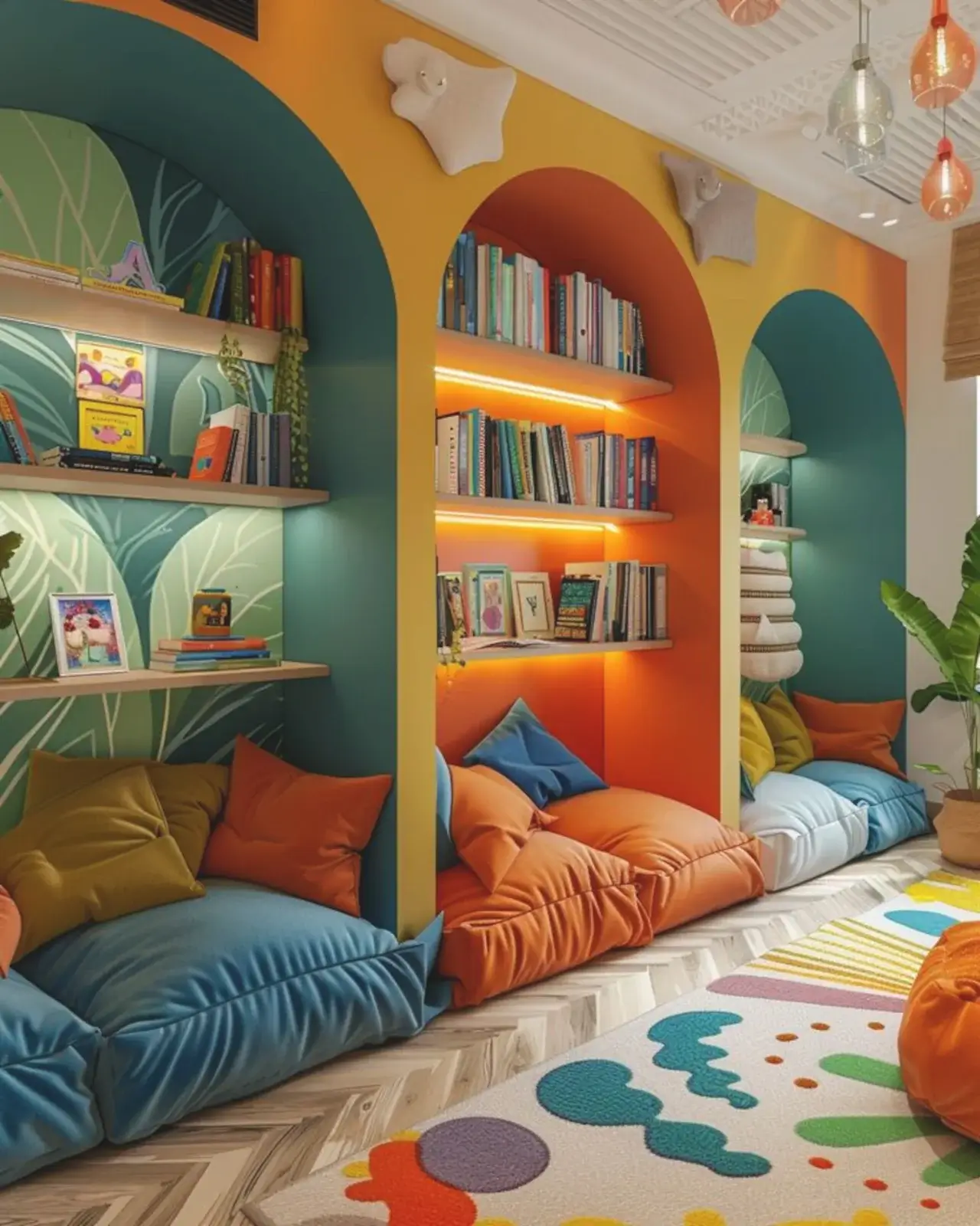 дизайн детской комнаты в ярких цветах