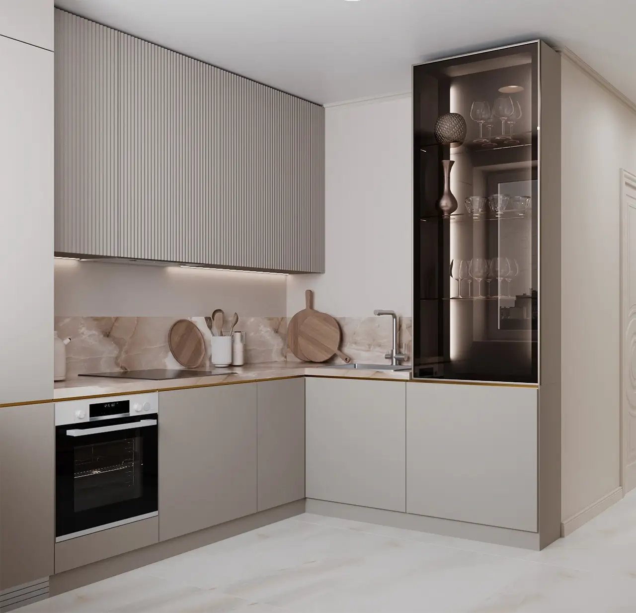 Освещённая кухня