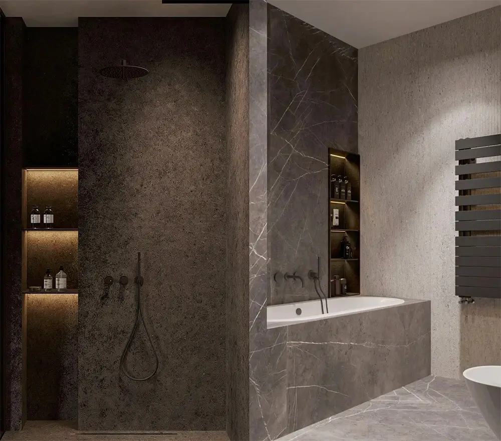 Декоративная штукатурка в ванной