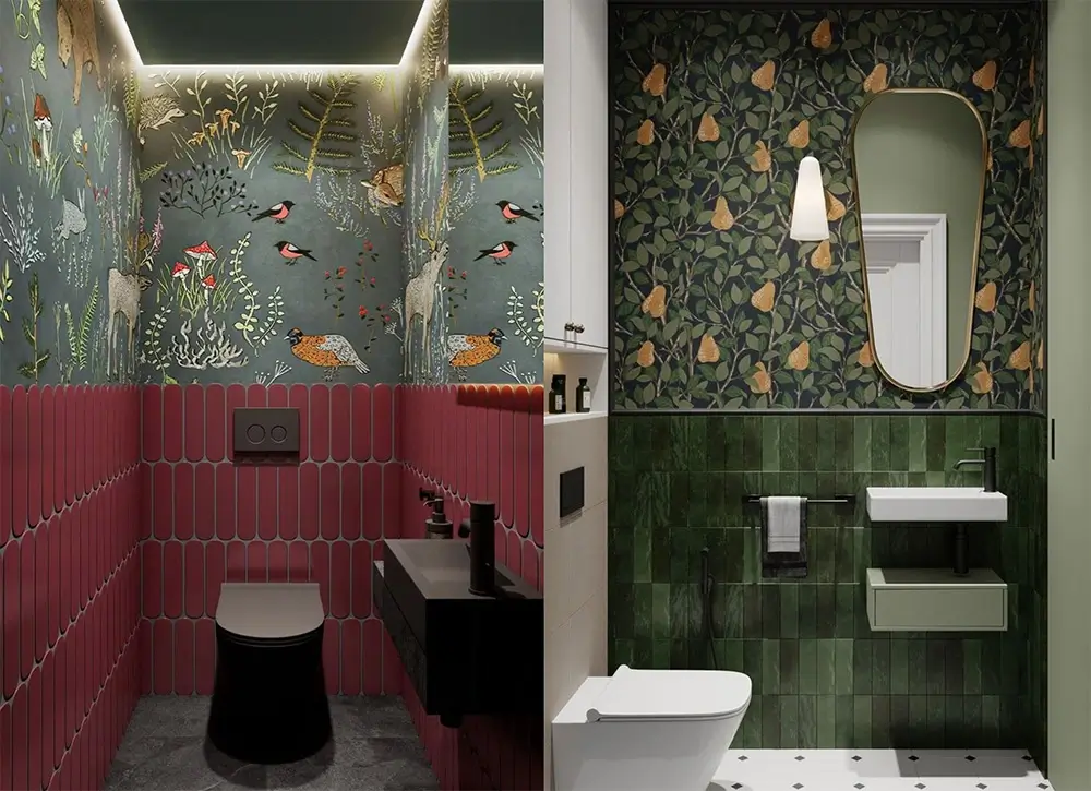 Обои в ванной - фото