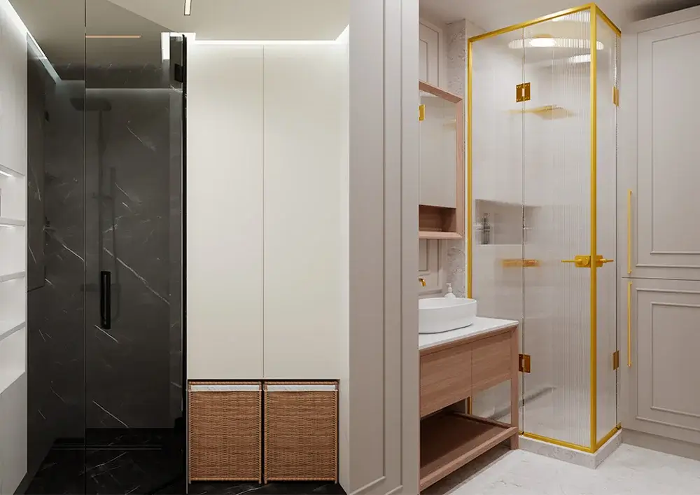 Перегородки в ванной комнате - фото